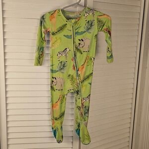 Posh Peanut Boys‎ Girls Safari Animal Print Sleeper Pajamas 6-9 Months